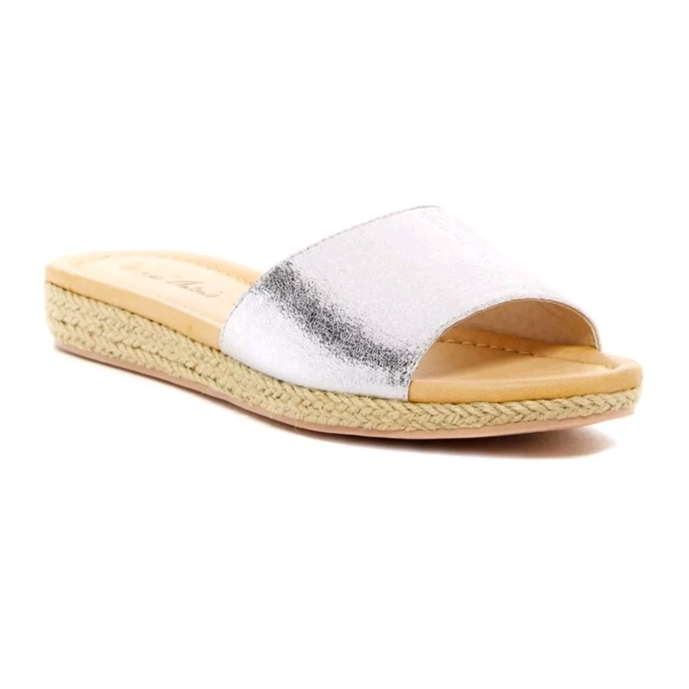 Michael Antonio Espadrille Sandal Silver Size 5.5
